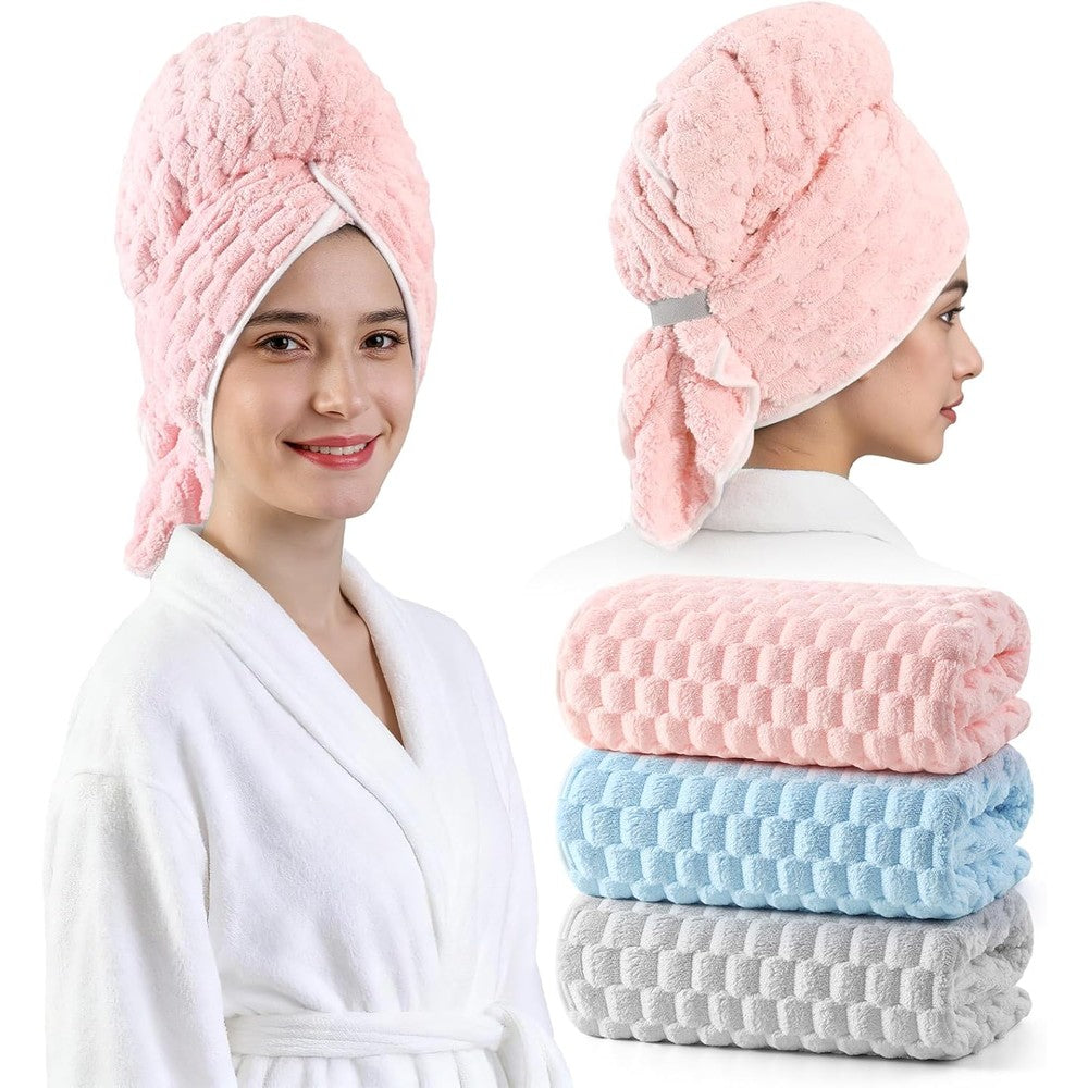 Redkiss 3 pack microfiber hair towels set