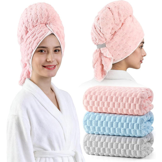 Redkiss 3 pack microfiber hair towels set