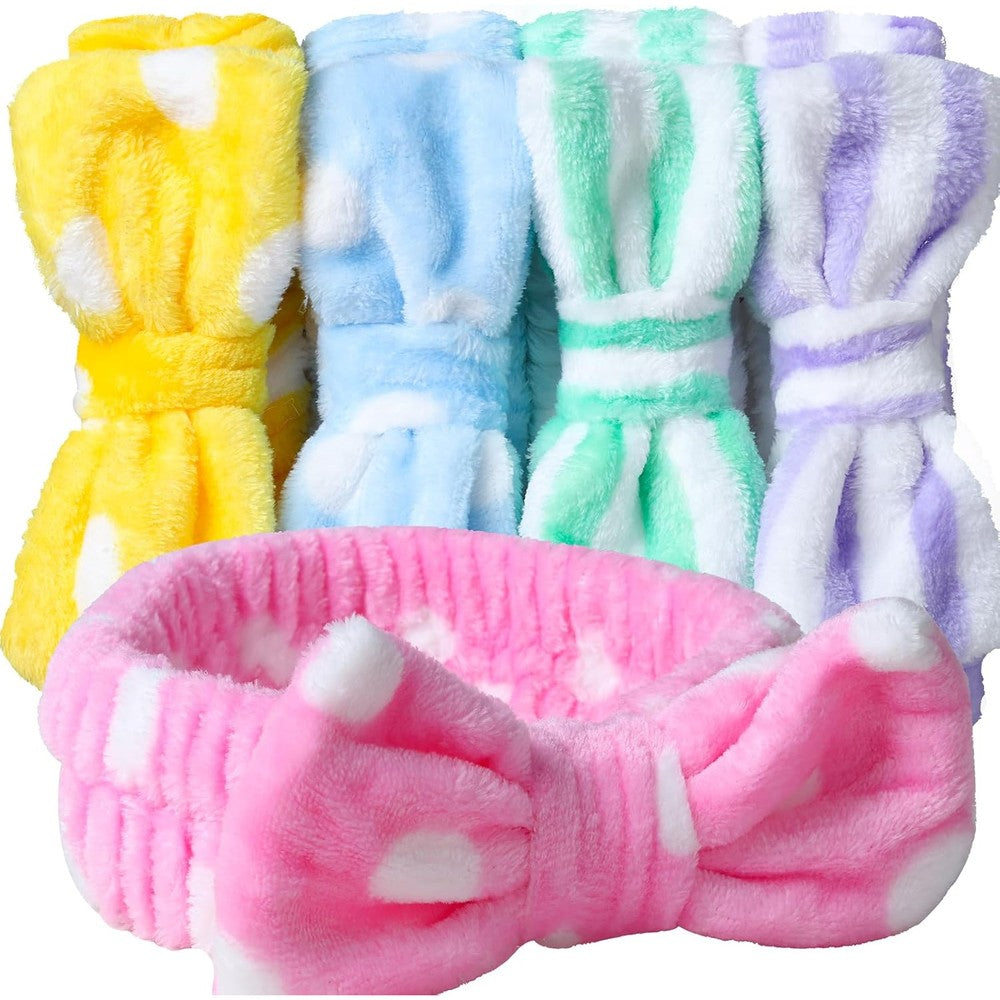 Teenitor 5pcs makeup headband set with removable bows