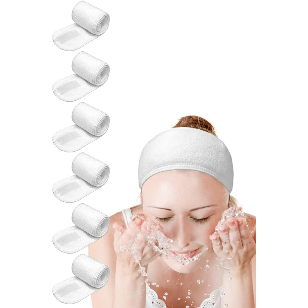 Euicae spa headband 6 pack white front view for skincare routine