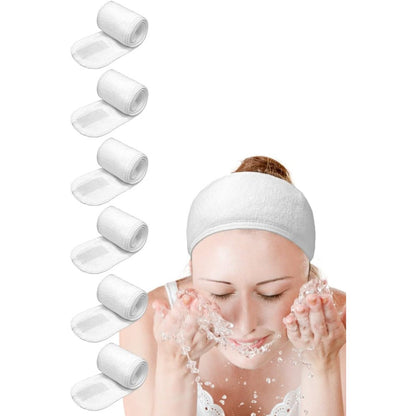 Euicae spa headband 6 pack white front view for skincare routine
