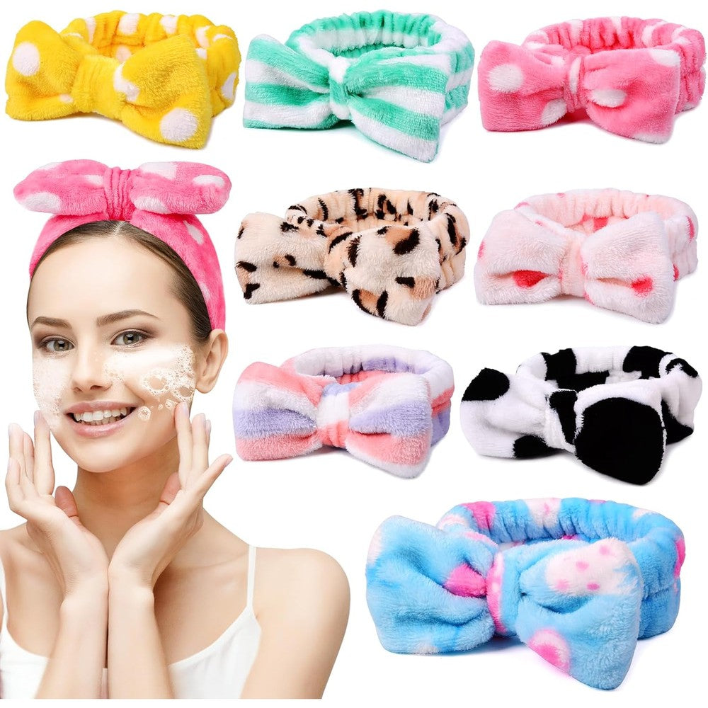 Umiku 8 pack spa headband front view for facial makeup routine