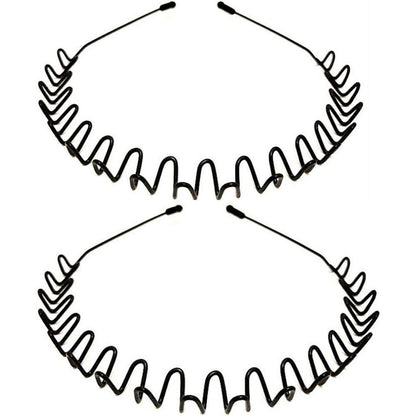 WantGor black metal wave headbands 2 pack front view