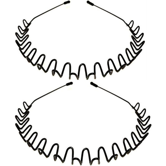 WantGor black metal wave headbands 2 pack front view