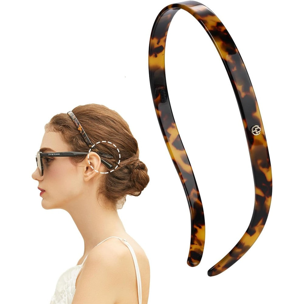 Evita Peroni tortoise pattern hair band for eyewear front view