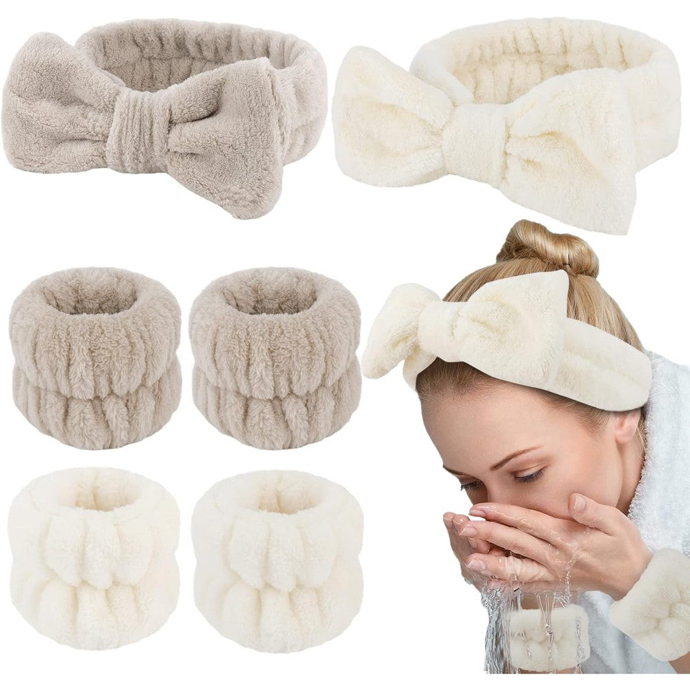 YXBZKGDCNG Whavel 6 piece spa headband and wristband set front view