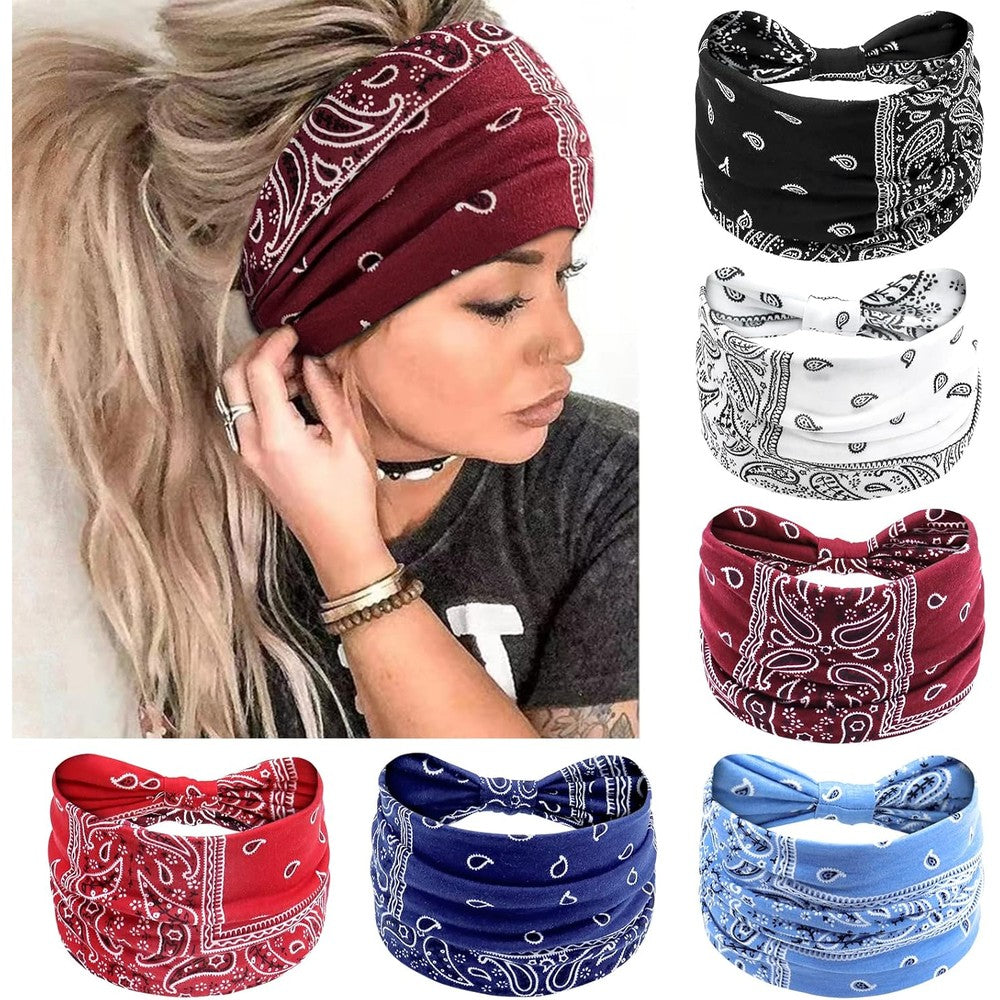 Awumbuk wide knotted boho headbands for women front view