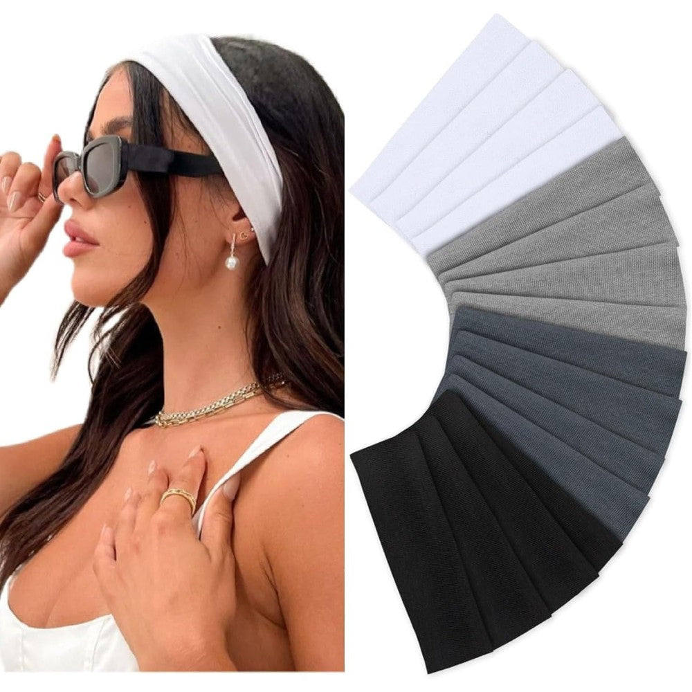 Huachi elastic sports headbands 16 pack front view