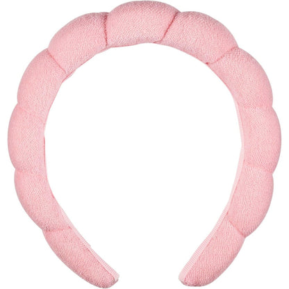 Conair pink bubble spa headband front view for skincare routine