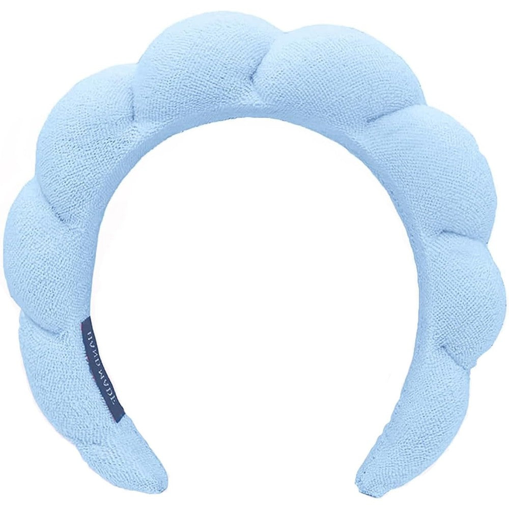 Tyssely spa headband blue front view for skincare