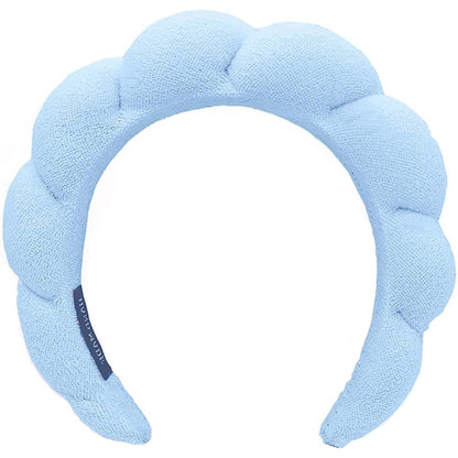 Tyssely spa headband blue front view for skincare