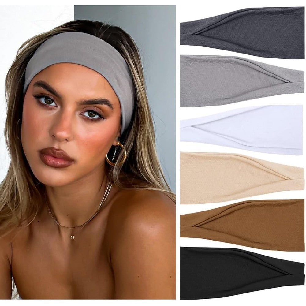 Terse non slip thick headbands set of 6 front view