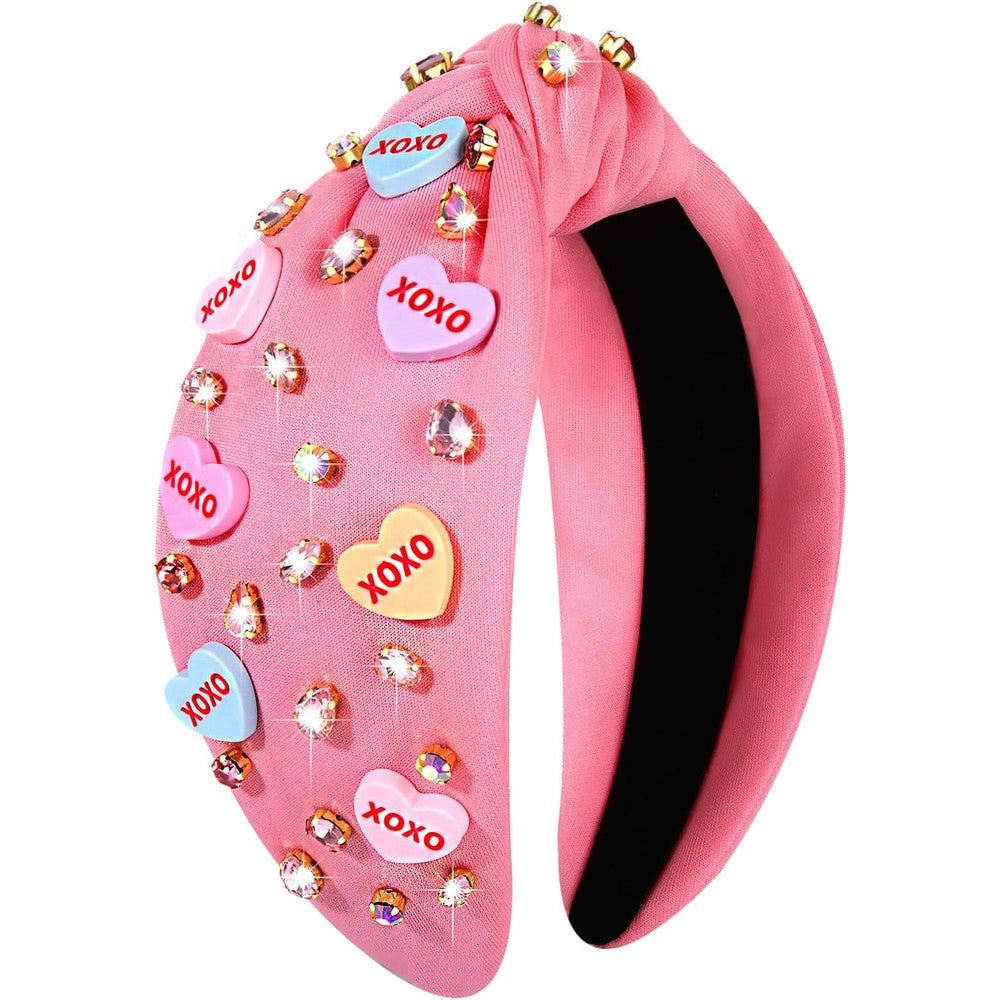 Mokkia Valentine's Day XOXO heart headband front view