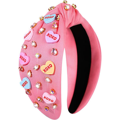Mokkia Valentine's Day XOXO heart headband front view