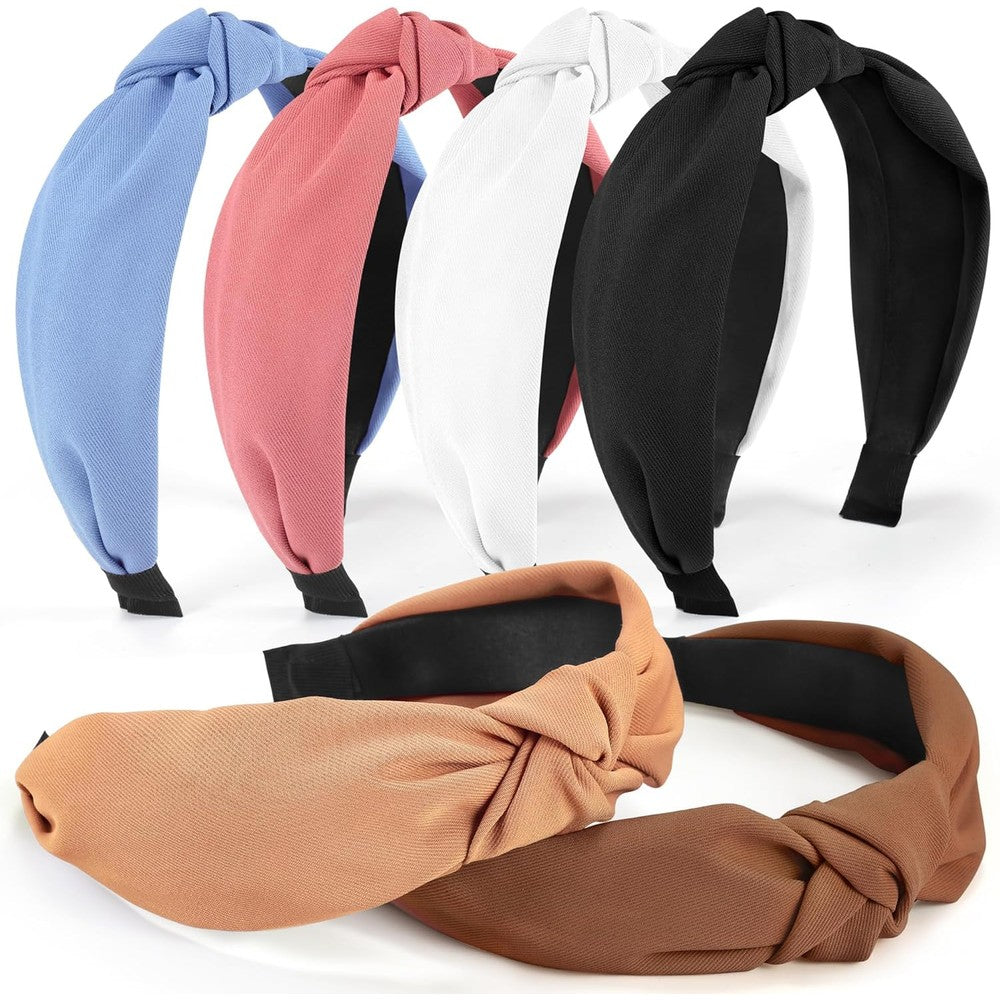 DiyJibb 6 piece stylish top knotted headband set front view