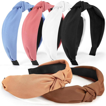 DiyJibb 6 piece stylish top knotted headband set front view