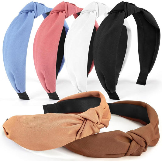DiyJibb 6 piece stylish top knotted headband set front view