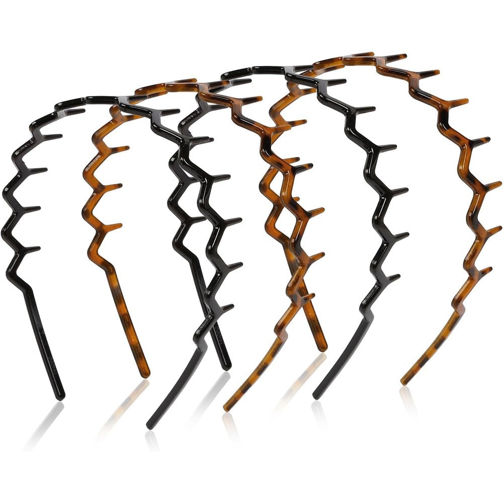 Wovowovo zig zag black hair bands front view