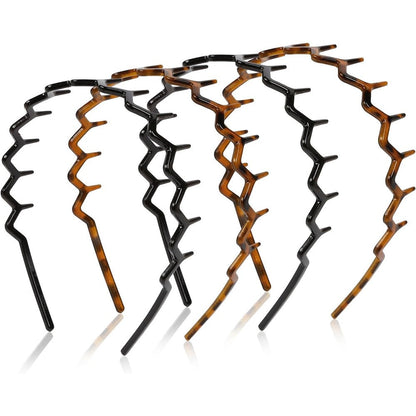 Wovowovo zig zag black hair bands front view