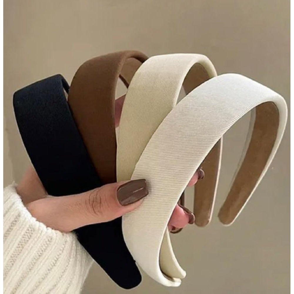 Huachi non-slip trendy headbands four pack front view