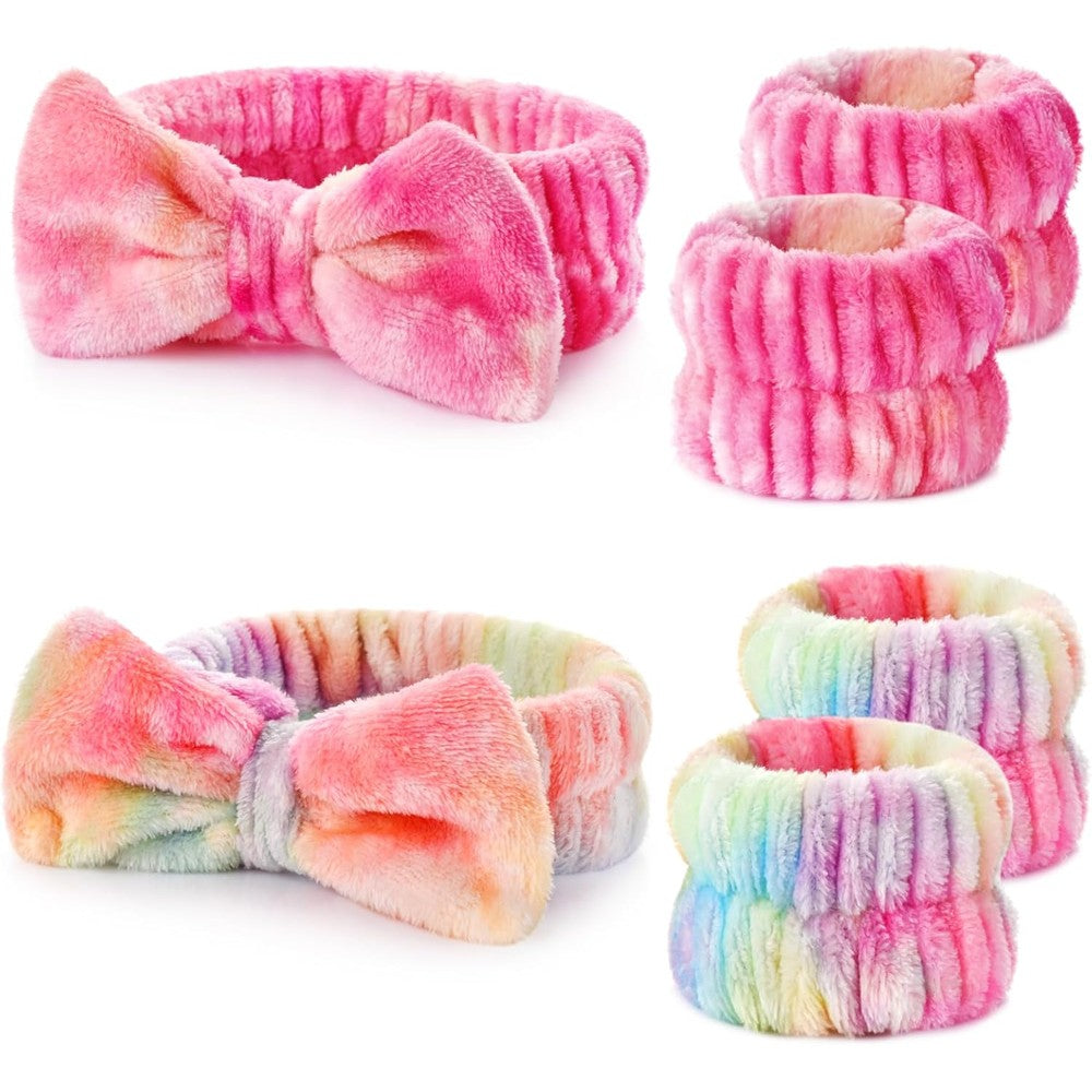 Wteehn 6 piece spa headband and wristband set front view