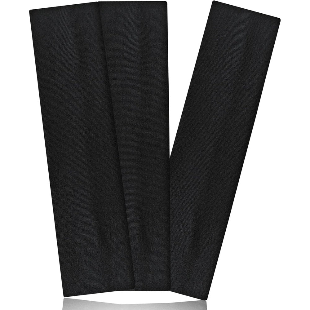 Aclovcy black non slip elastic headbands front view