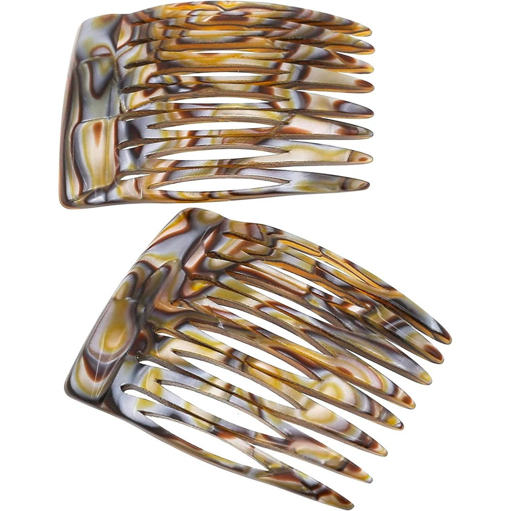 Camila Paris handmade French onyx hair side comb front view