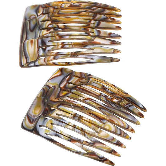 Camila Paris handmade French onyx hair side comb front view