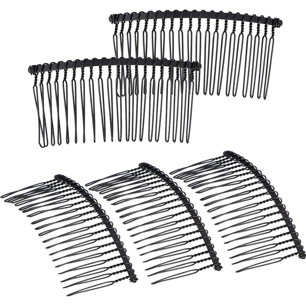 Hicarer black metal wire hair combs set of 5