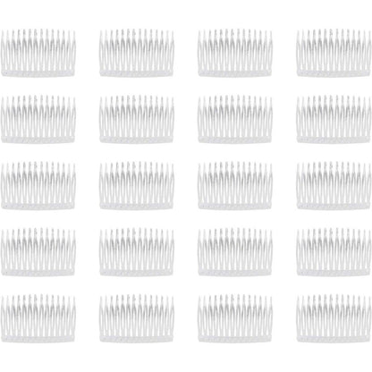 Lawie 20 Pack clear plastic hair side combs front view