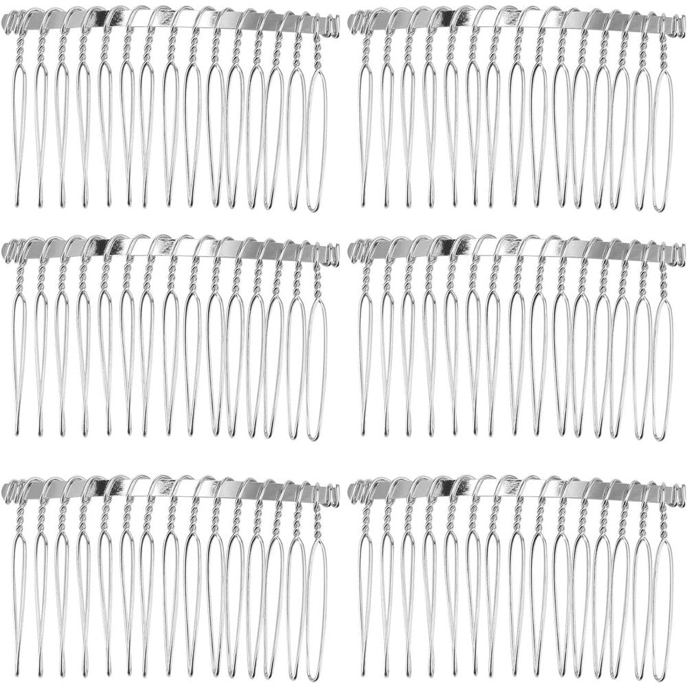 Senkary metal hair comb clip silver front view