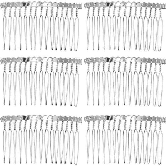 Senkary metal hair comb clip silver front view