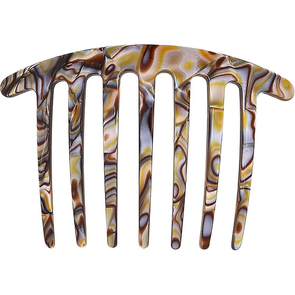 Camila Paris CP3186 French Handmade Side Comb front view showcasing onyx black finish