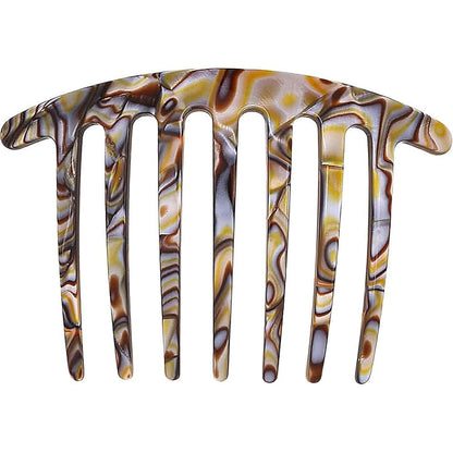 Camila Paris CP3186 French Handmade Side Comb front view showcasing onyx black finish