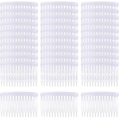 Cinaci clear plastic hair side combs 30 count front view