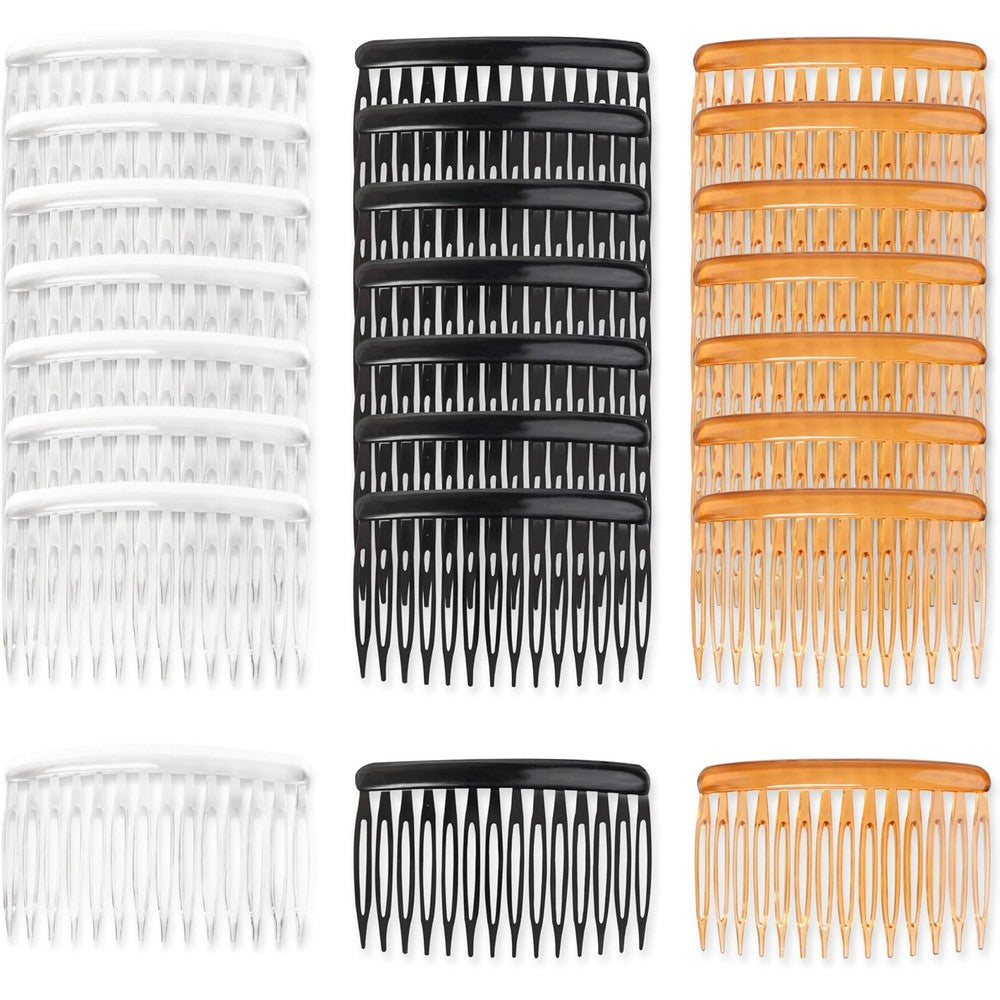 TaShow hair side combs front view showing 14 teeth structure for thin hair styling