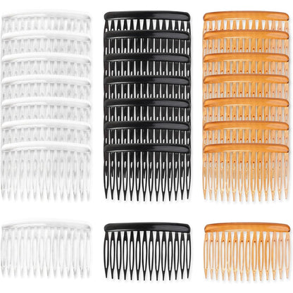 TaShow hair side combs front view showing 14 teeth structure for thin hair styling