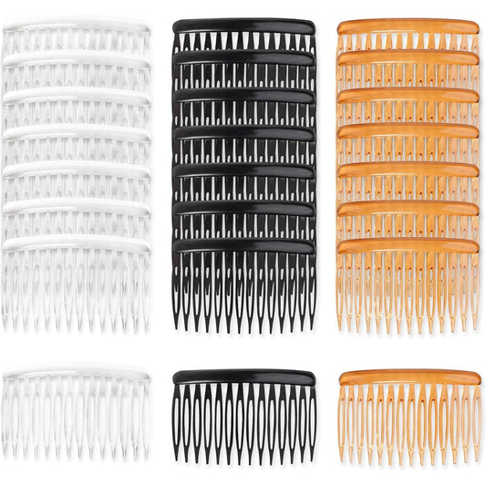 TaShow hair side combs front view showing 14 teeth structure for thin hair styling