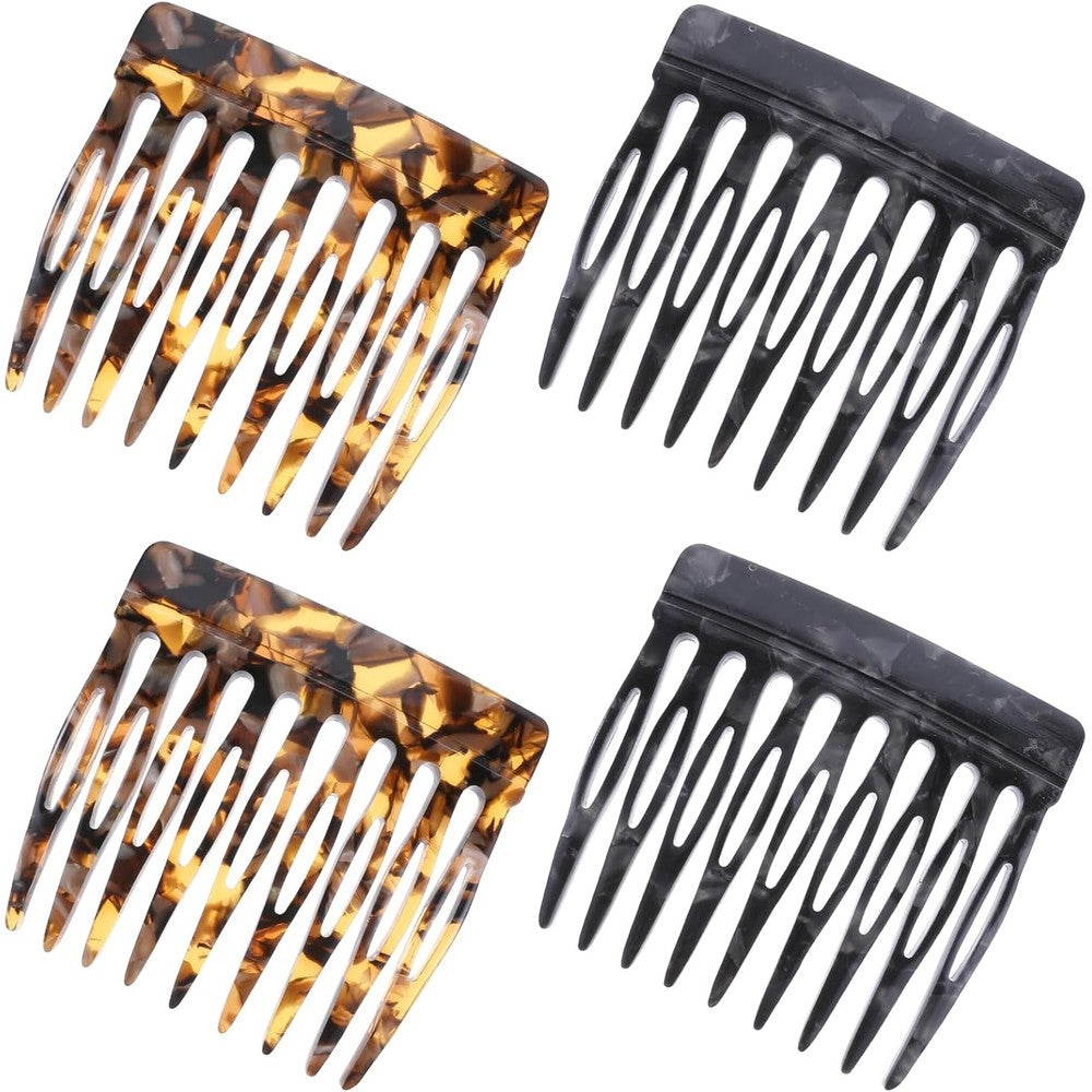 Xthrotsenk French side combs front view showing strong hold teeth for styling accessories