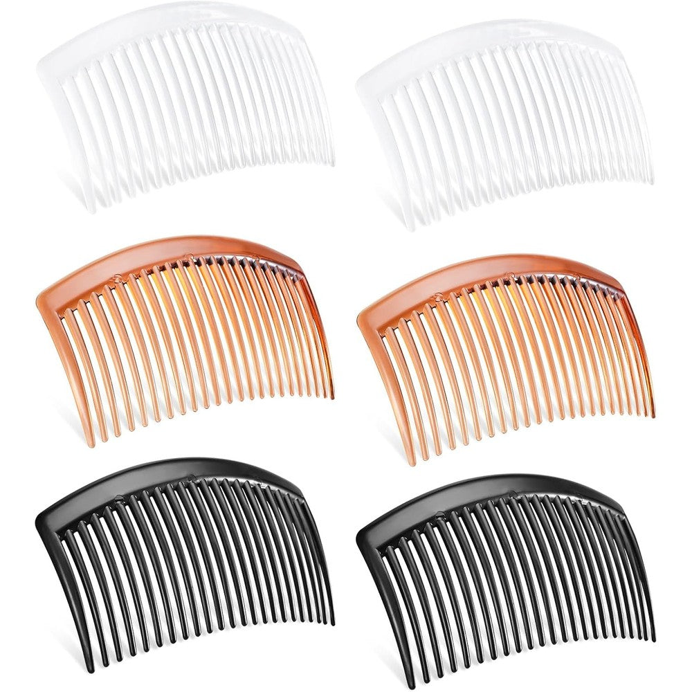 TIPTAP French hair side comb set front view showing six professional styling combs in a box.