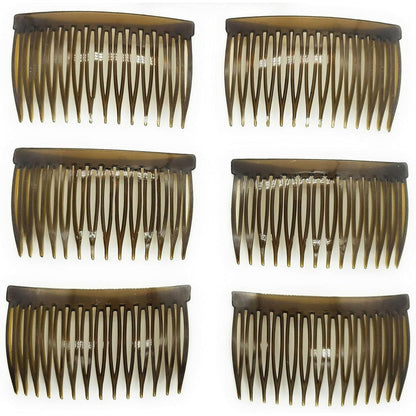 Good Hair Days Anti Slip Side Combs front view of six tortoise shell hair accessories.