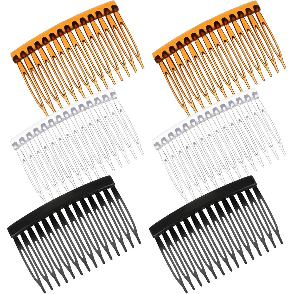 YQQYG Vintage French Side Comb front view showcasing the fourteen teeth plastic design