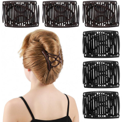 BOYIVI magic elastic hair comb clip front view showing adjustable double interlocking combs for vintage hairstyles