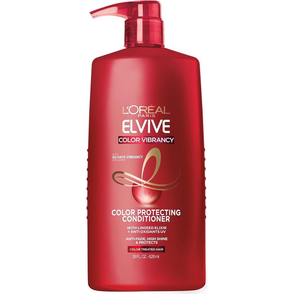 L'Oreal Paris Elvive Color Vibrancy Protecting Conditioner 28 Fluid Ounce front view bottle for color treated hair