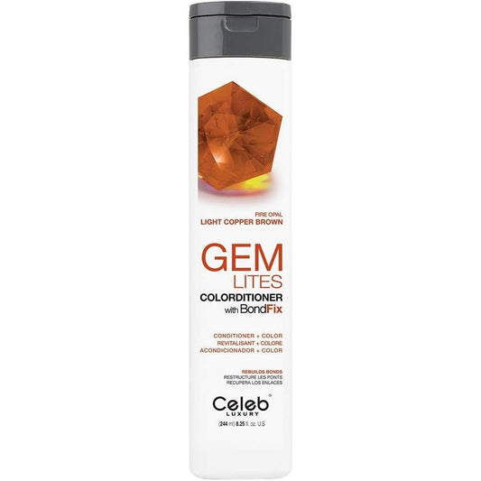 Celeb Luxury Fire Opal Colorditioner bottle front view for copper hair care.