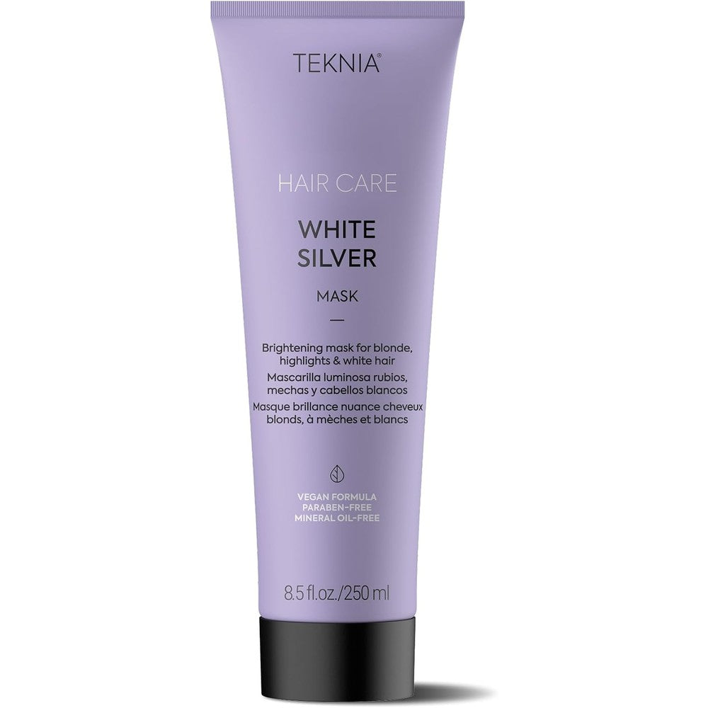 Lakme Teknia White Silver Hair Mask front view of 250ml brightening tube