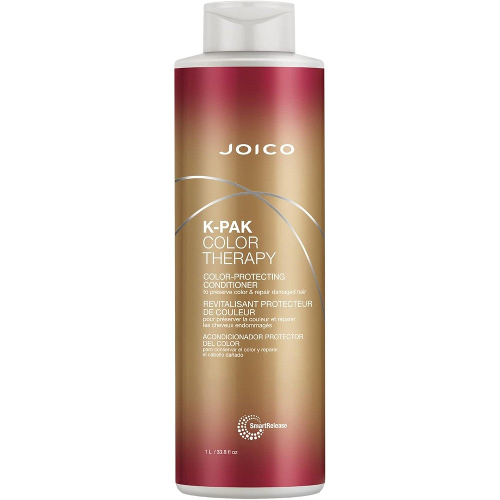 Joico K-PAK Color Therapy Color-Protecting Conditioner 1 Liter front view bottle for salon-grade hair repair.