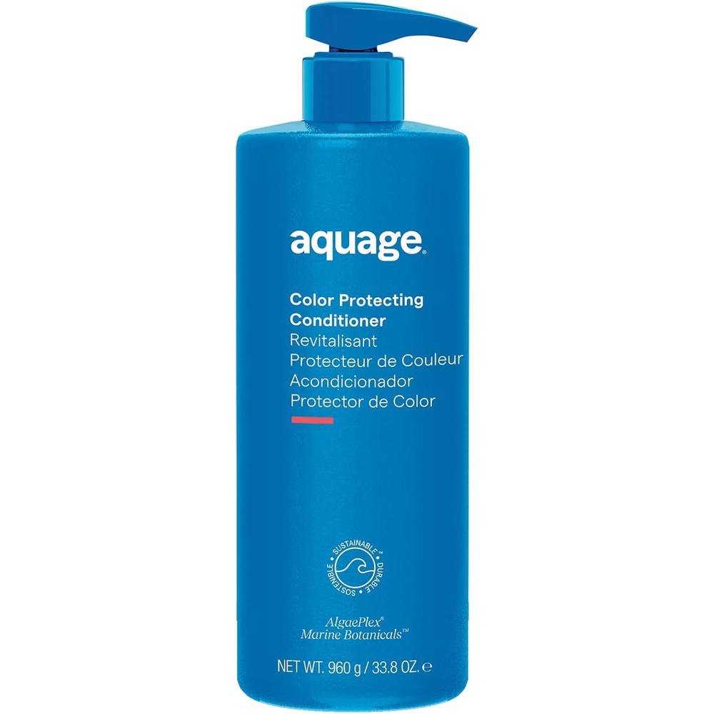 Aquage Color Protecting Conditioner front view bottle with pump dispenser for professional salon hair care