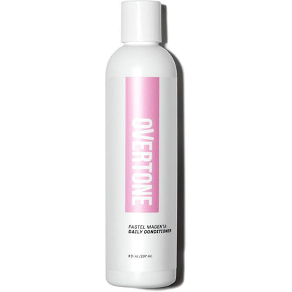 Overtone Daily Color Depositing Conditioner Pastel Magenta front view showing eight ounce bottle packaging