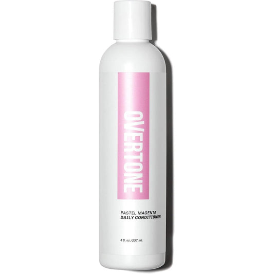 Overtone Daily Color Depositing Conditioner Pastel Magenta front view showing eight ounce bottle packaging
